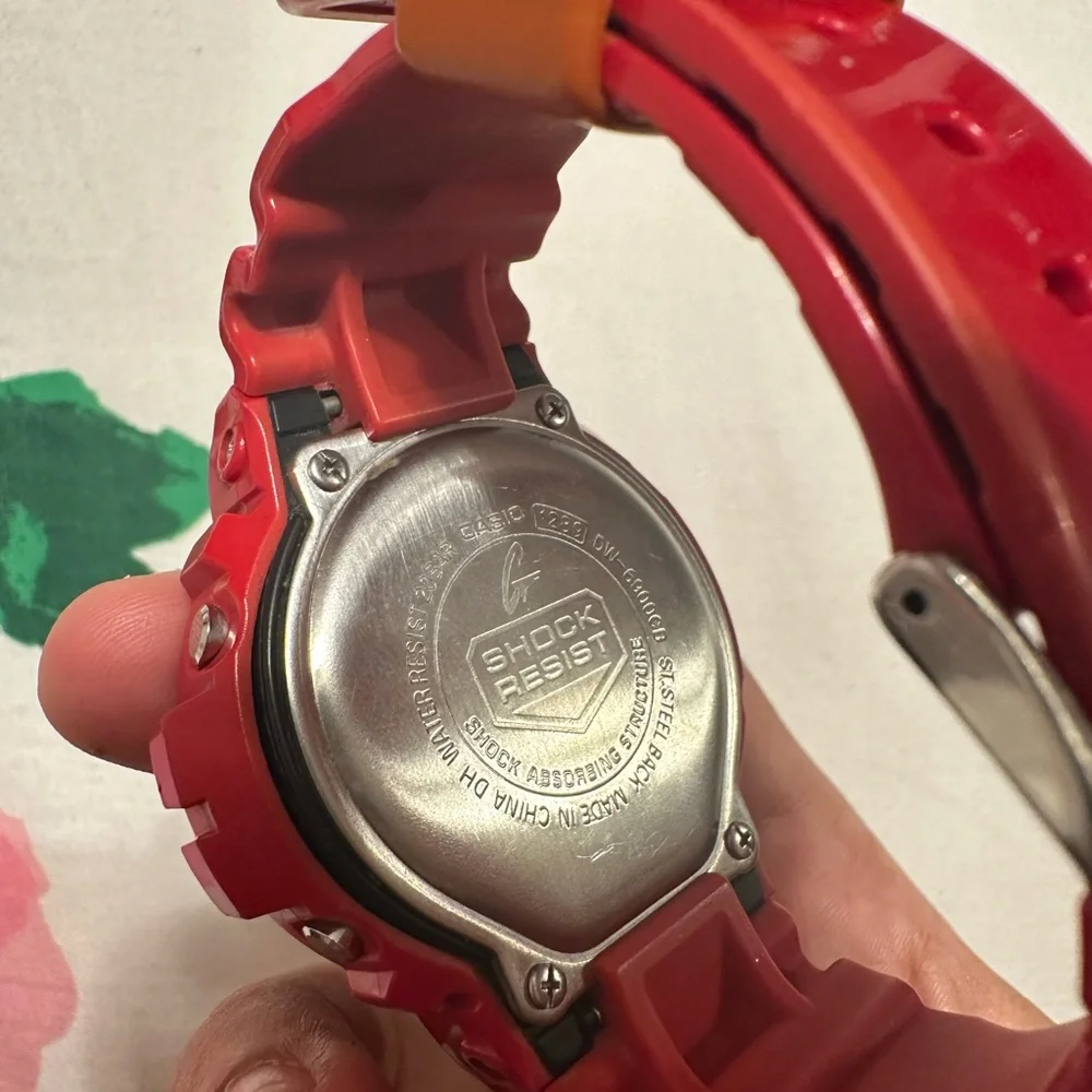 G Shock red and orange DW-6900CB
